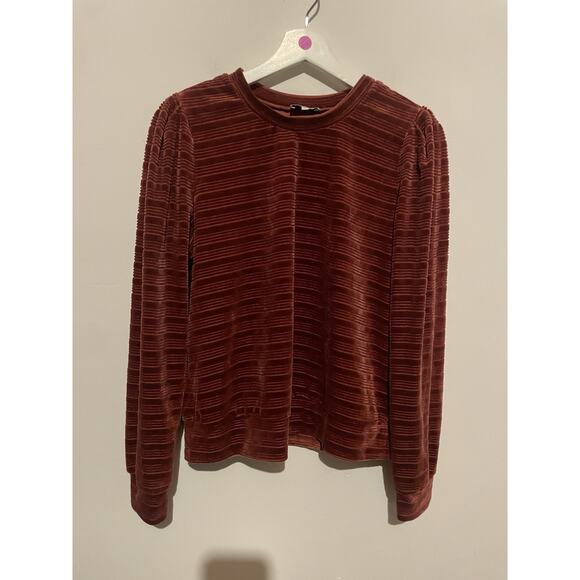 Heartloom Sangria Rust‎ Somi Velvet Sweatshirt Top Size Size M - Picture 2 of 7